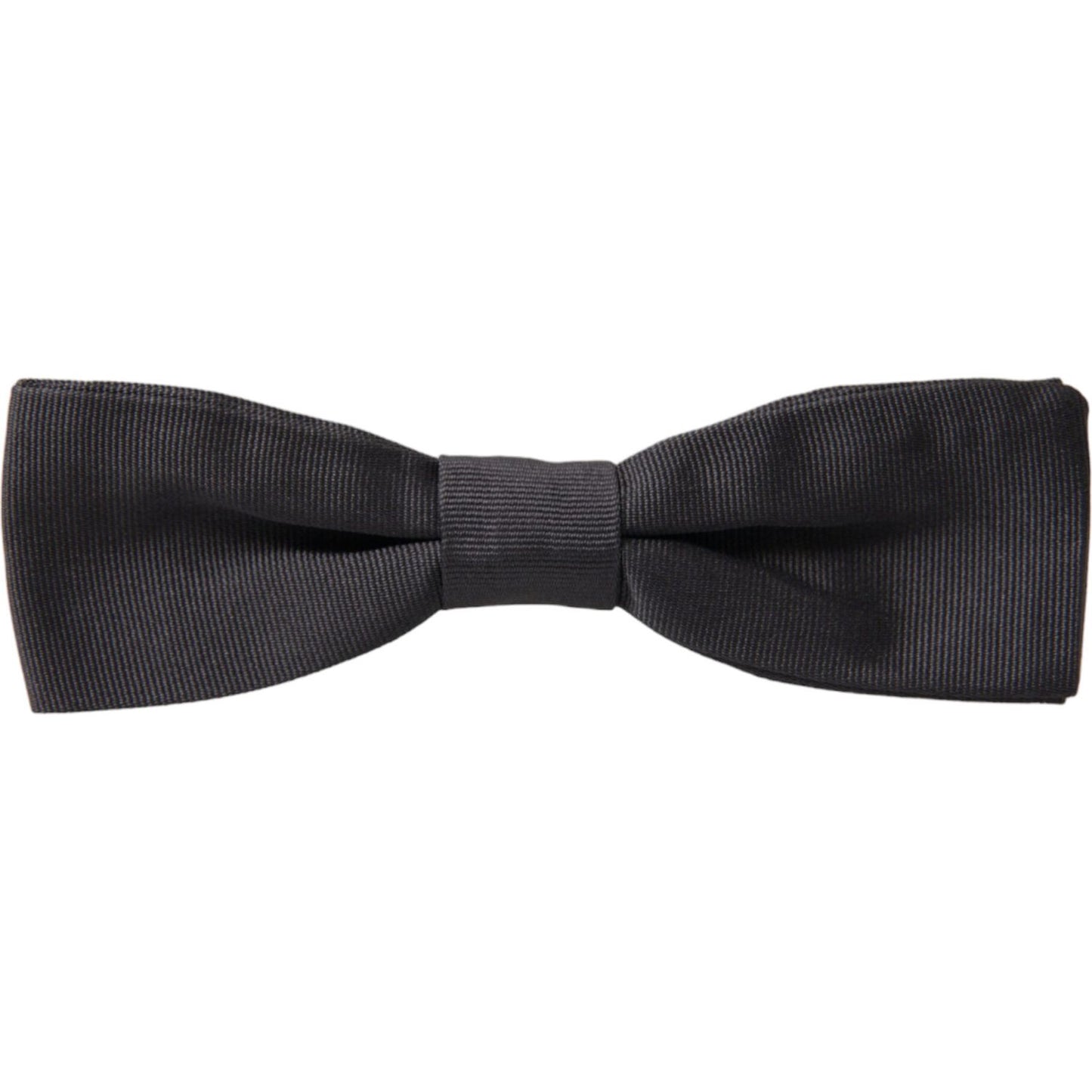 Dolce & Gabbana Elegant Silk Dark Gray Bow Tie dark-gray-silk-adjustable-neck-men-papillon-bow-tie-1