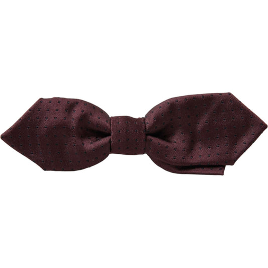 Dolce & Gabbana Elegant Bordeaux Silk Bow Tie red-bordeaux-silk-slim-adjustable-neck-papillon-bow-tie