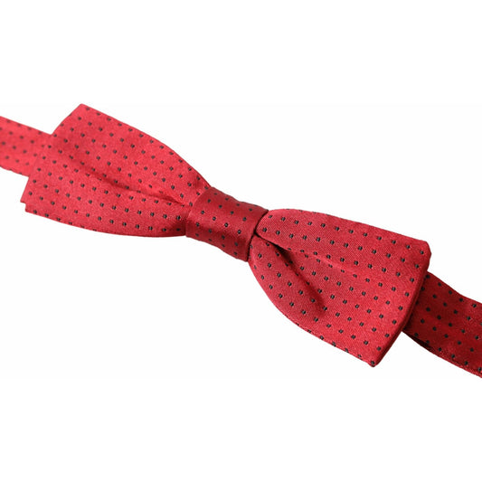 Dolce & Gabbana Elegant Polka Dot Silk Bow Tie red-silk-polka-dot-adjustable-neck-men-bow-tie