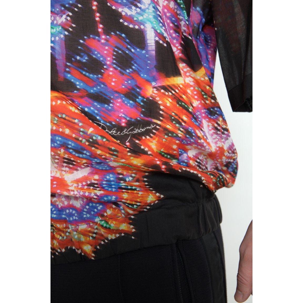 Dolce & Gabbana Multicolor Luminarie Print Cotton Polo Shirt multicolor-luminarie-print-men-cotton-shirt