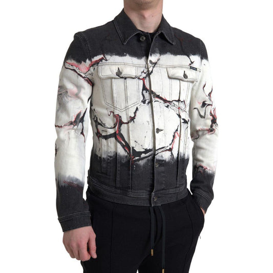 Dolce & Gabbana Multicolor Cotton Stretch Denim Jacket multicolor-cotton-collared-denim-jacket