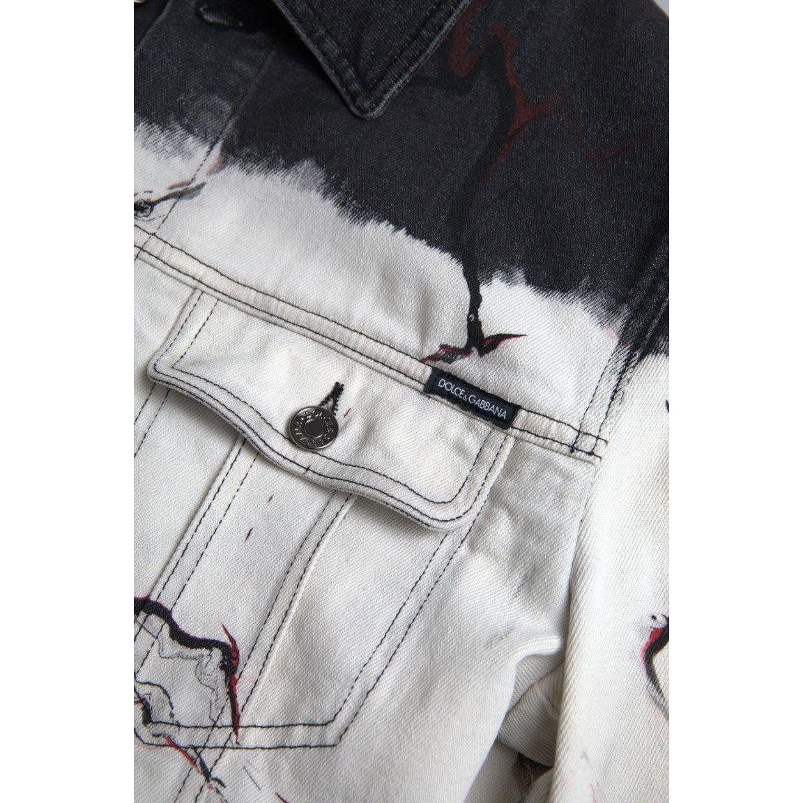 Dolce & Gabbana Multicolor Cotton Stretch Denim Jacket multicolor-cotton-collared-denim-jacket