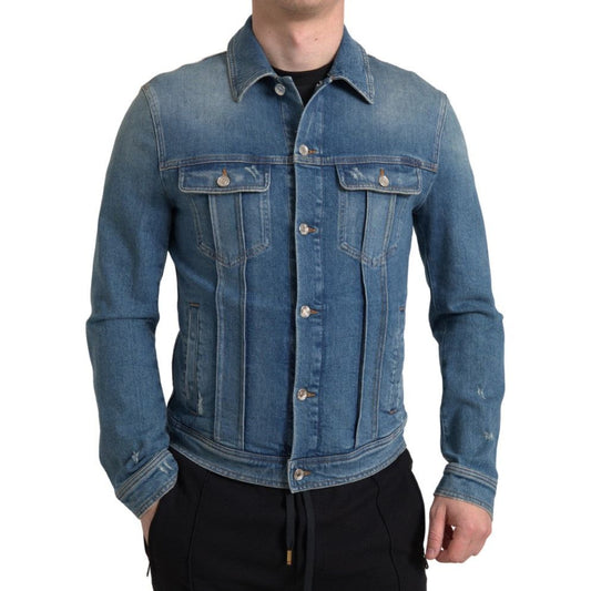 Dolce & Gabbana Elegant Blue Denim Stretch Jacket blue-washed-cotton-stretch-denim-men-jacket 465A7234-Medium-b73886f0-799.jpg