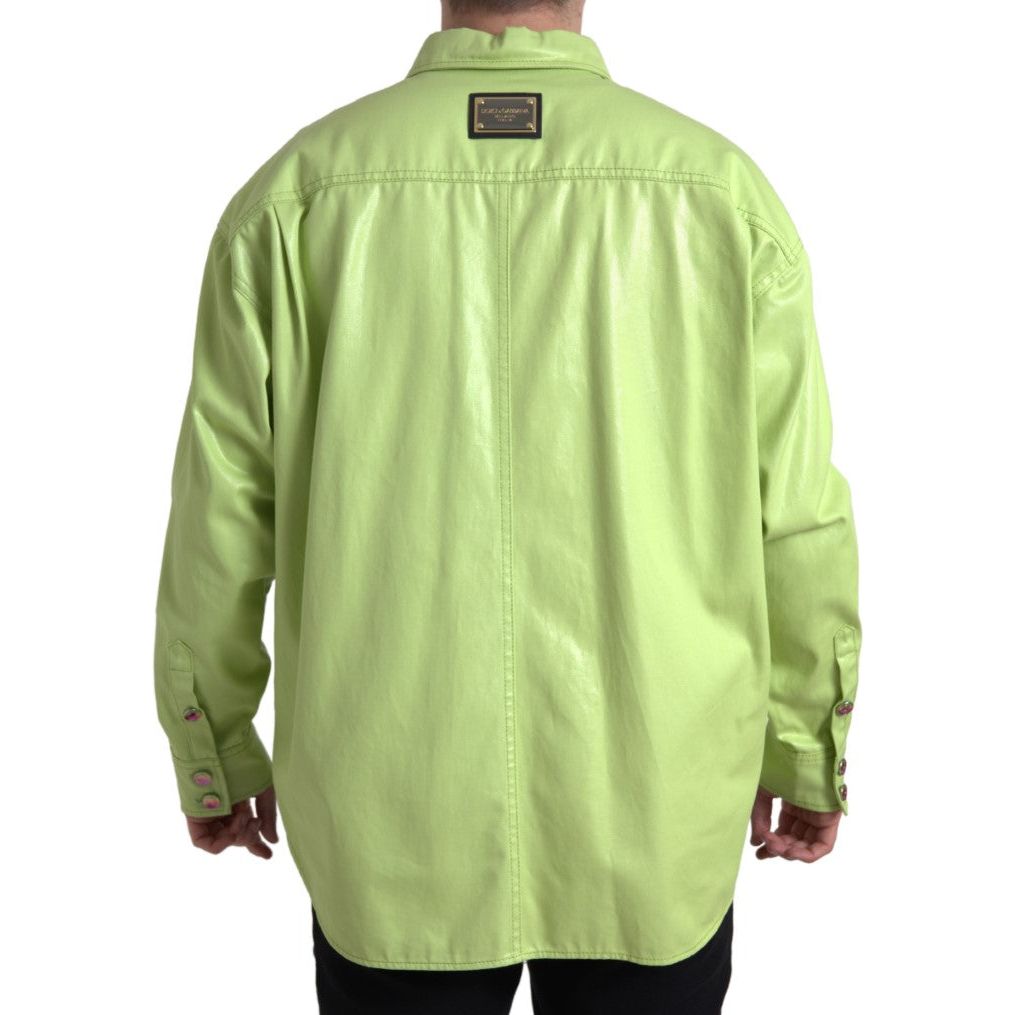 Dolce & Gabbana Elegant Light Green Cotton Button Down Shirt green-cotton-collared-button-down-shirt 465A7384-Medium-2829bcec-e16.jpg