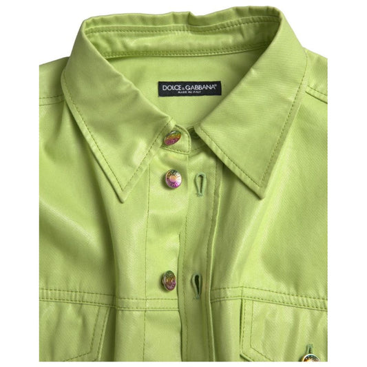Dolce & Gabbana Elegant Light Green Cotton Button Down Shirt green-cotton-collared-button-down-shirt 465A7390-Medium-874c144e-833.jpg