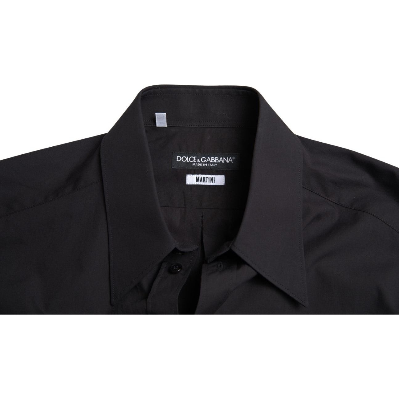 Dolce & Gabbana Elegant Slim Fit Black Cotton Dress Shirt black-cotton-men-long-sleeves-martini-shirt