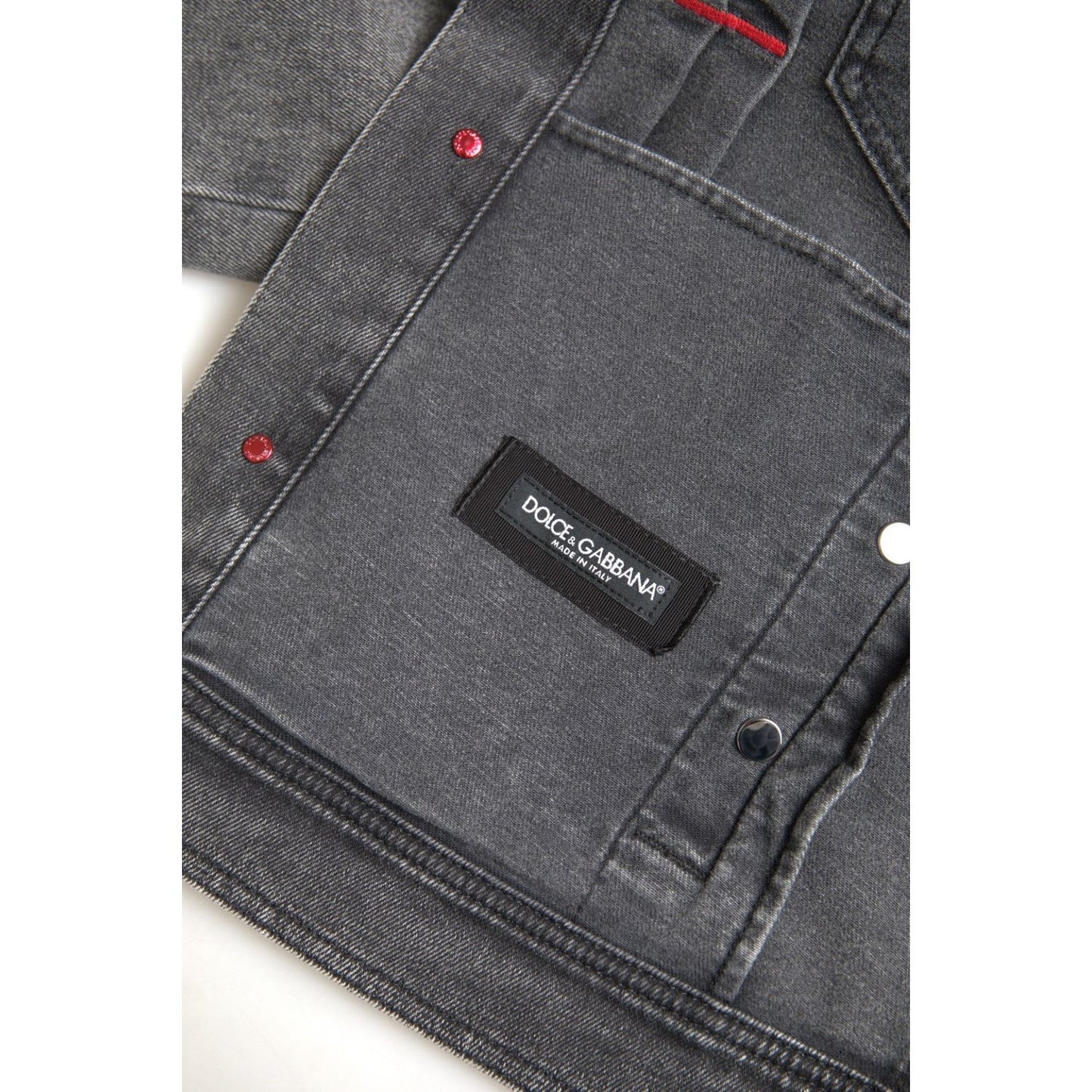 Dolce & Gabbana Elegant Gray Stretch Denim Jacket gray-washed-cotton-stretch-denim-men-jacket-1