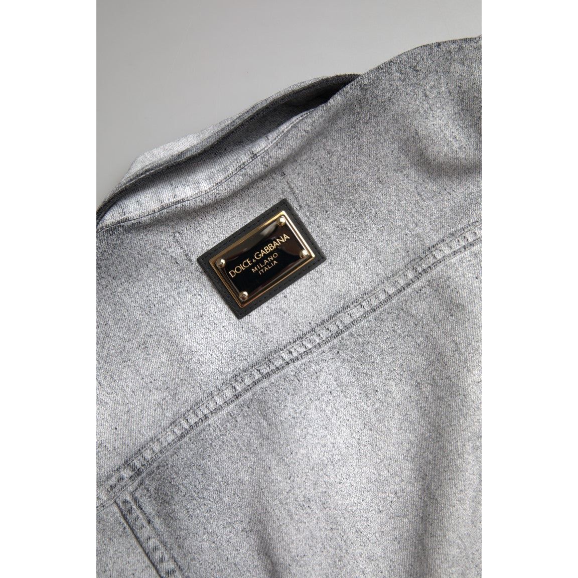 Dolce & Gabbana Elegant Gray Cotton Stretch Denim Jacket gray-washed-cotton-stretch-denim-men-jacket