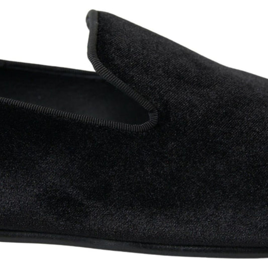 Dolce & GabbanaElegant Velvet Black Loafers for MenMcRichard Designer Brands£469.00