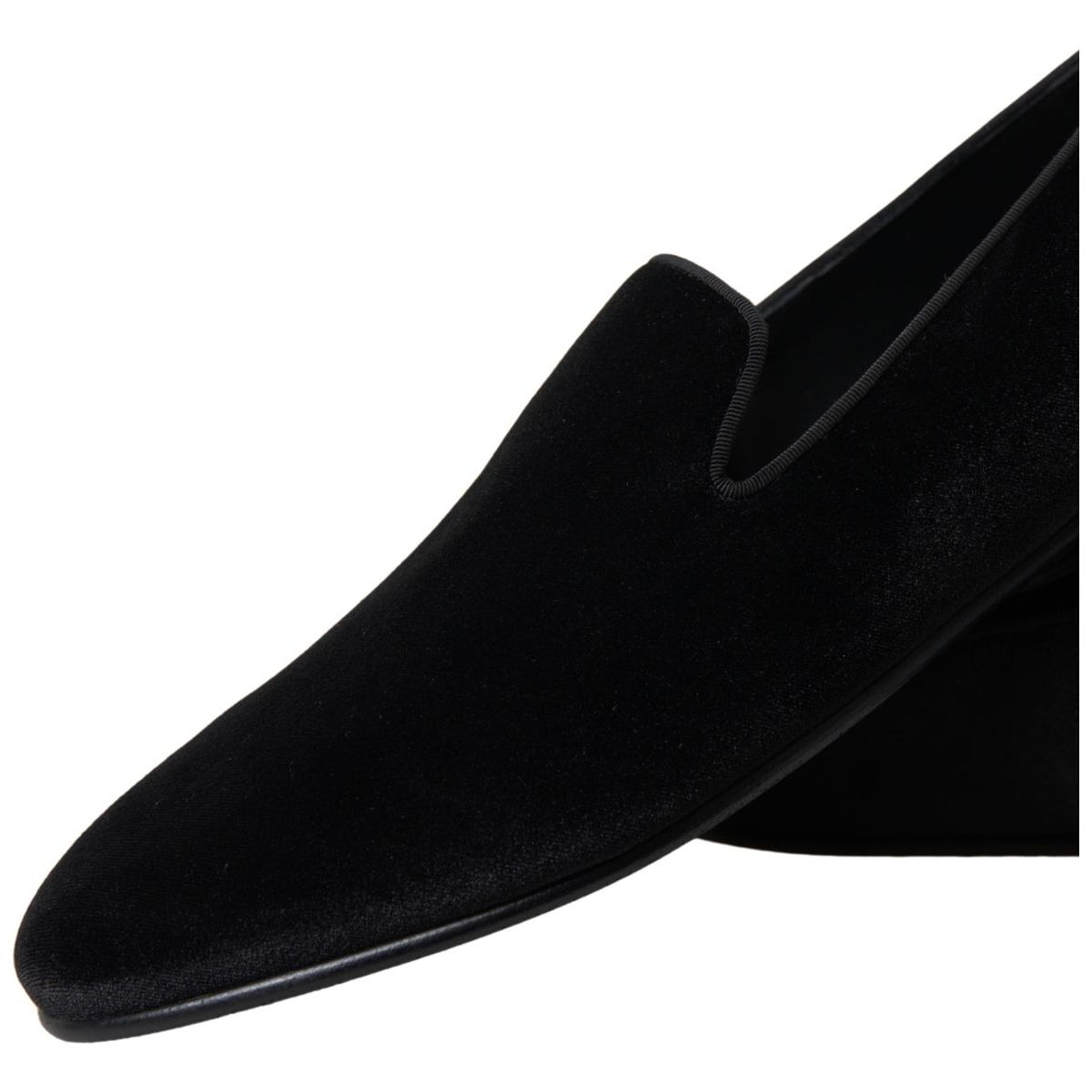 Dolce & Gabbana Elegant Velvet Black Loafers for Men black-velvet-loafers-formal-shoes