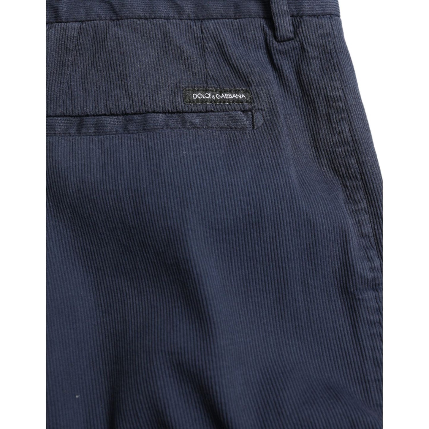 Dolce & Gabbana Elegant Dark Blue Skinny Dress Pants dark-blue-cotton-stretch-slim-fit-dress-pants
