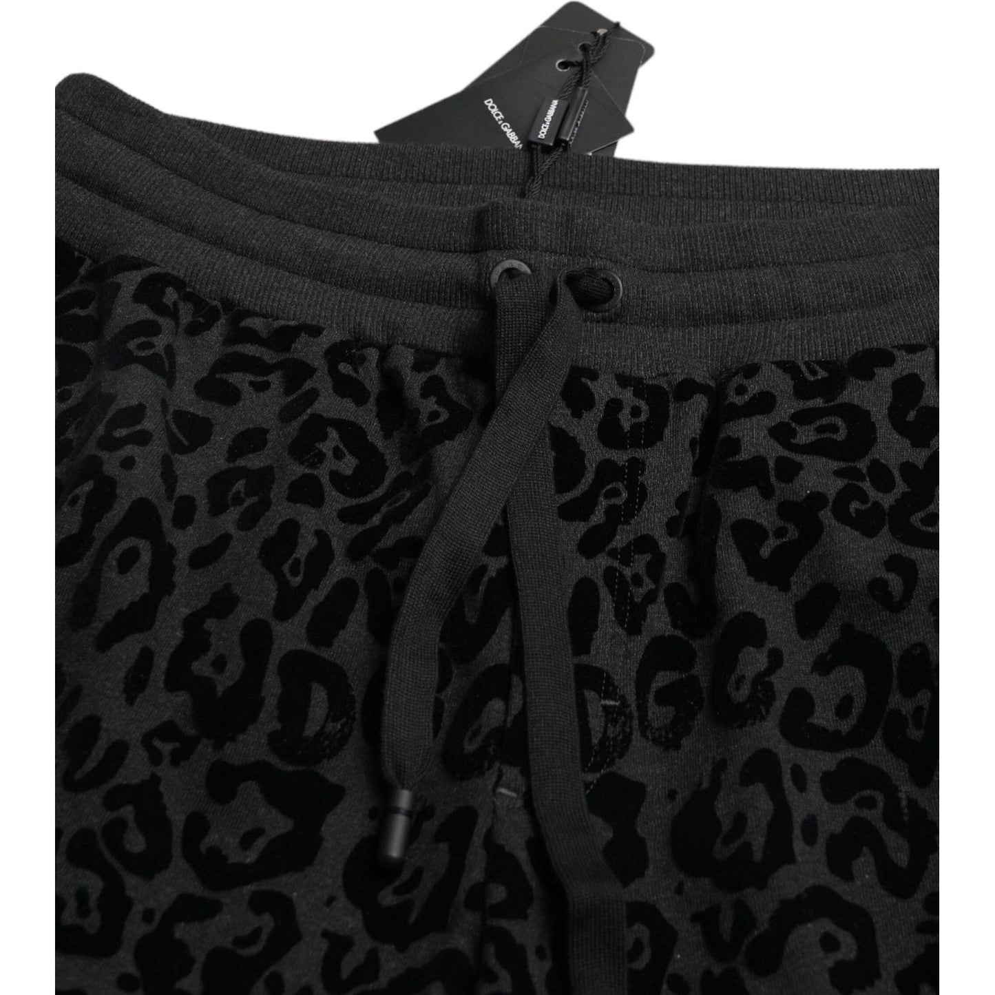Dolce & Gabbana Elegant Leopard Joggers for Men black-leopard-cotton-slim-fit-jogger-pants