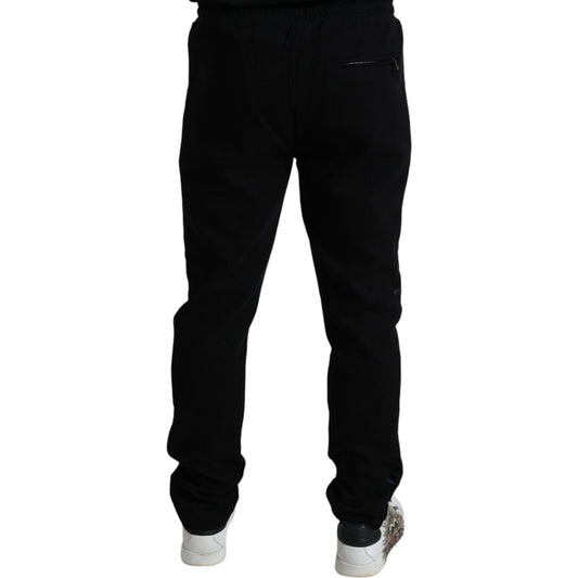Dolce & Gabbana Elegant Black Cotton Blend Jogger Pants black-cotton-skinny-jogger-sweatpants-pants