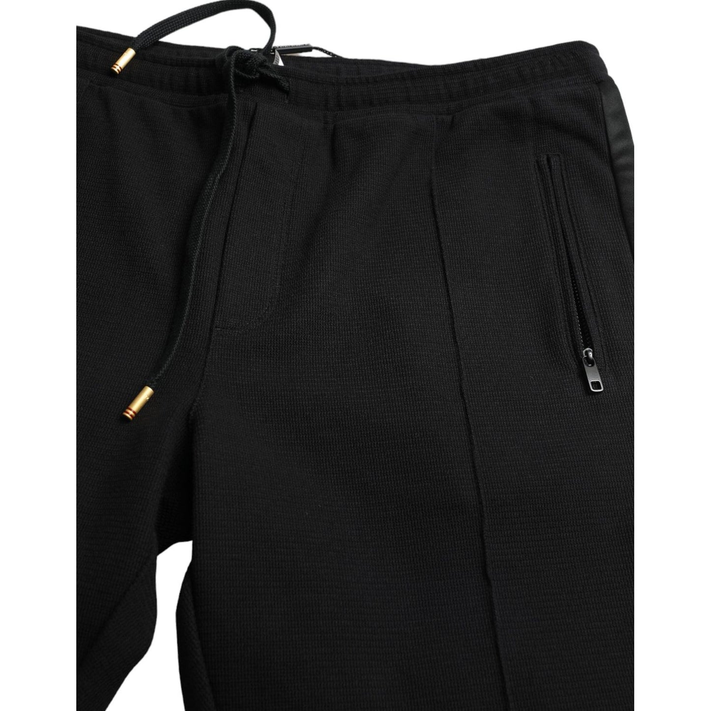 Dolce & Gabbana Elegant Black Cotton Blend Jogger Pants black-cotton-skinny-jogger-sweatpants-pants