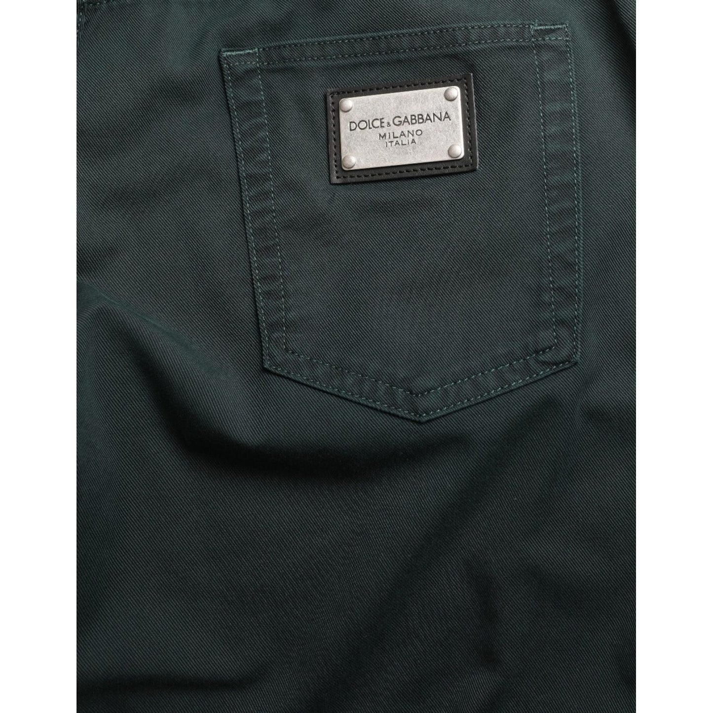 Dolce & Gabbana Elegant Green Skinny Cotton Jeans green-cotton-stretch-skinny-men-denim-jeans
