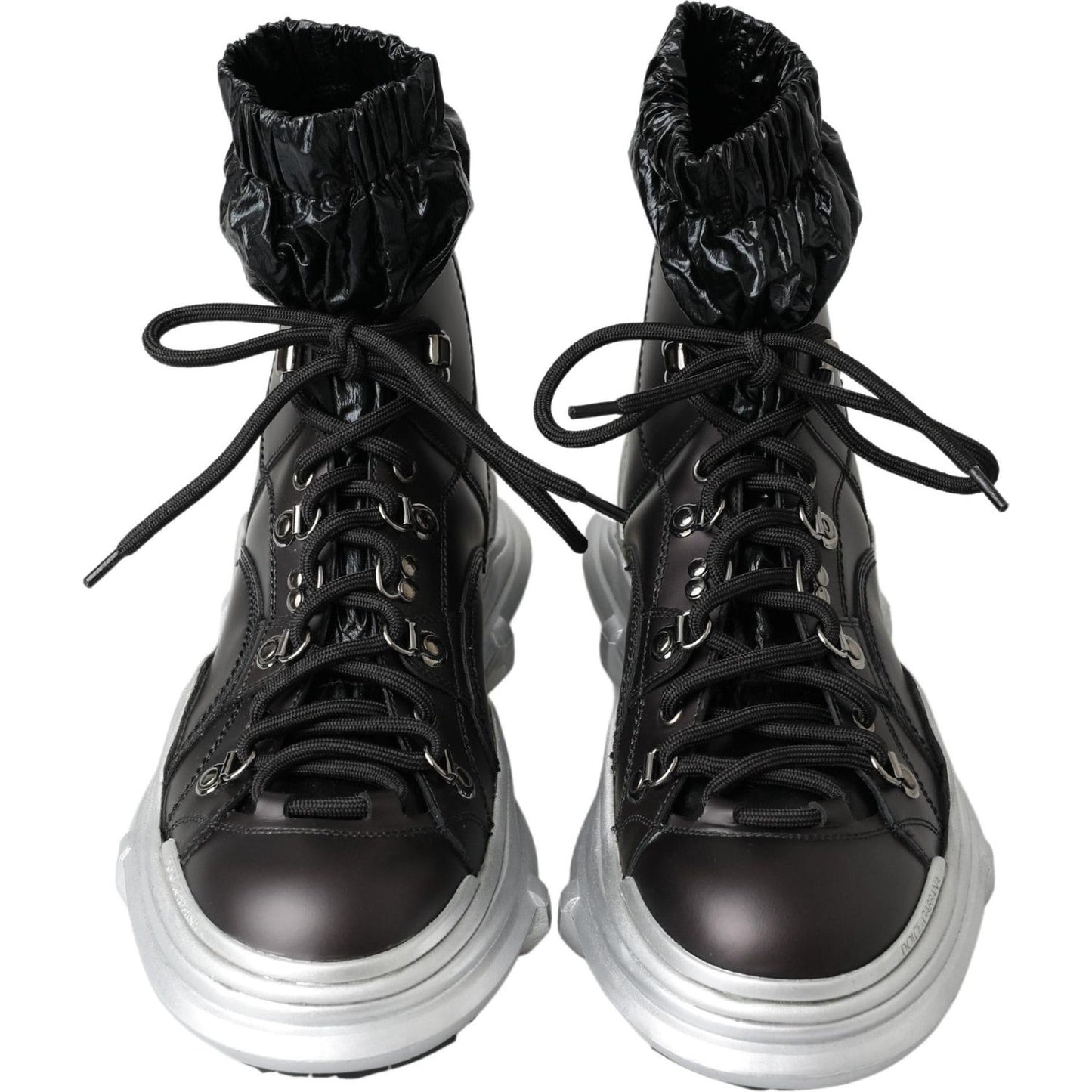 Dolce & Gabbana Black High Top Sneaker Bootie black-nylon-galileo-high-top-sneakers-shoes