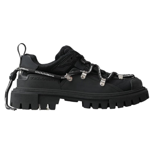 Dolce & Gabbana Trekking-Inspired Luxe Sneaker Boots black-trekking-derby-logo-sneakers
