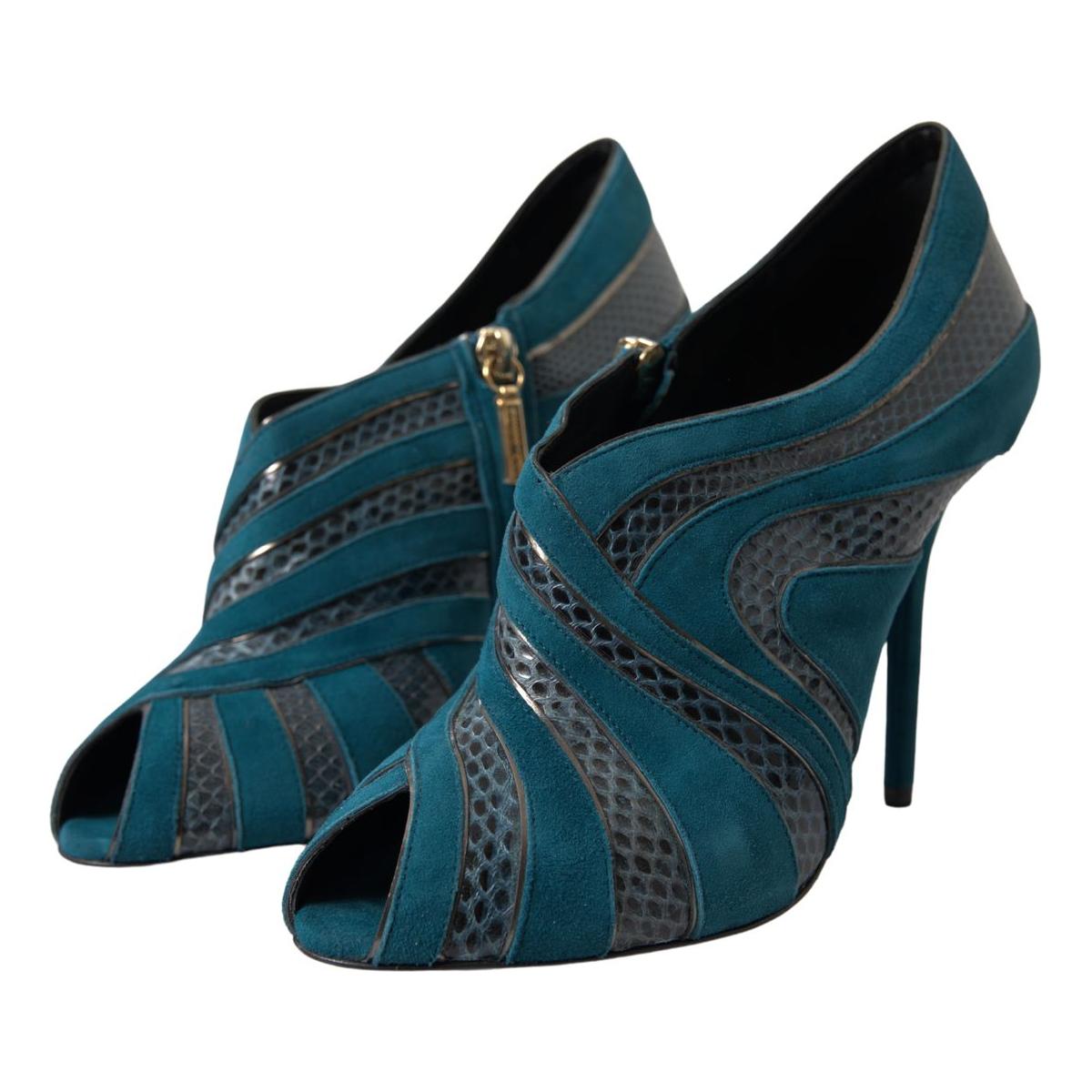 Dolce & Gabbana Chic Blue Peep Toe Stiletto Ankle Booties blue-teal-snakeskin-peep-toe-ankle-booties-shoes 465A8807-e158912d-122.jpg