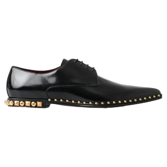 Dolce & Gabbana Elegant Studded Derby Formal Shoes black-derby-gold-studded-leather-shoes 465A8832-8fc18dd4-815.jpg