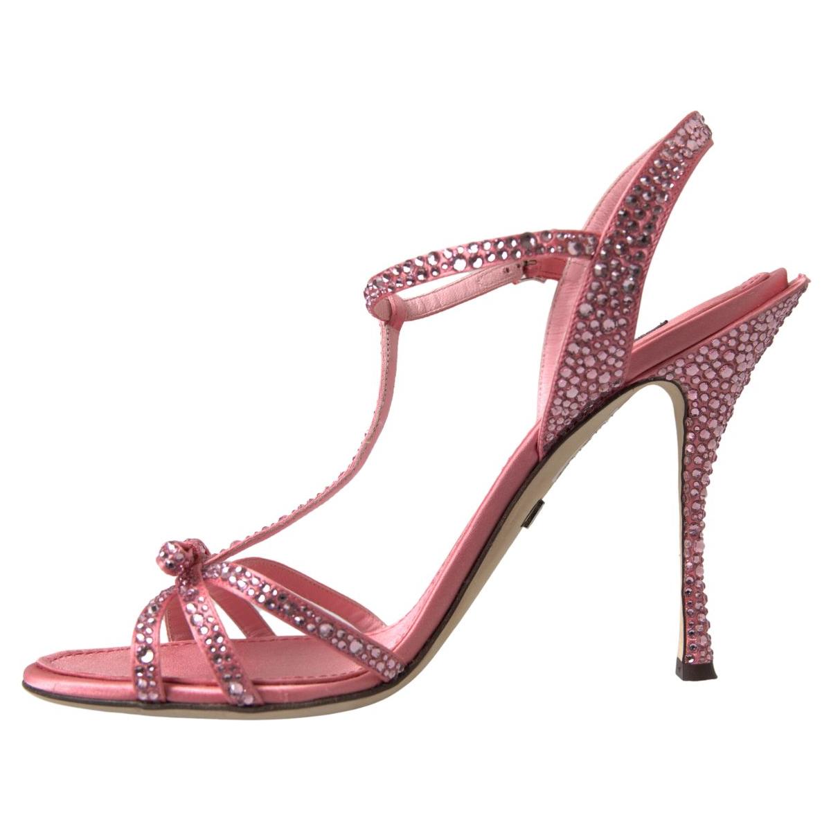 Dolce & Gabbana Elegant Pink Ankle Strap Sandals pink-crystal-ankle-strap-shoes-sandals 465A8845-048e1b47-ef6.jpg