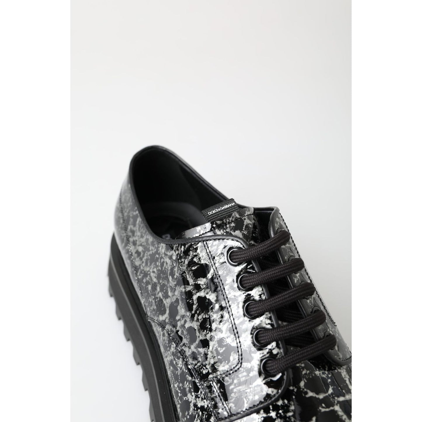 Dolce & Gabbana Sophisticated Two-Tone Derby Shoes black-white-derby-patent-leather-shoes