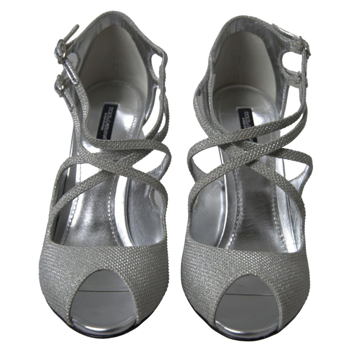 Dolce & Gabbana Elegant Shimmering Silver High-Heeled Sandals silver-shimmers-sandals-heel-pumps-shoes 465A8881-131dd680-62a.jpg
