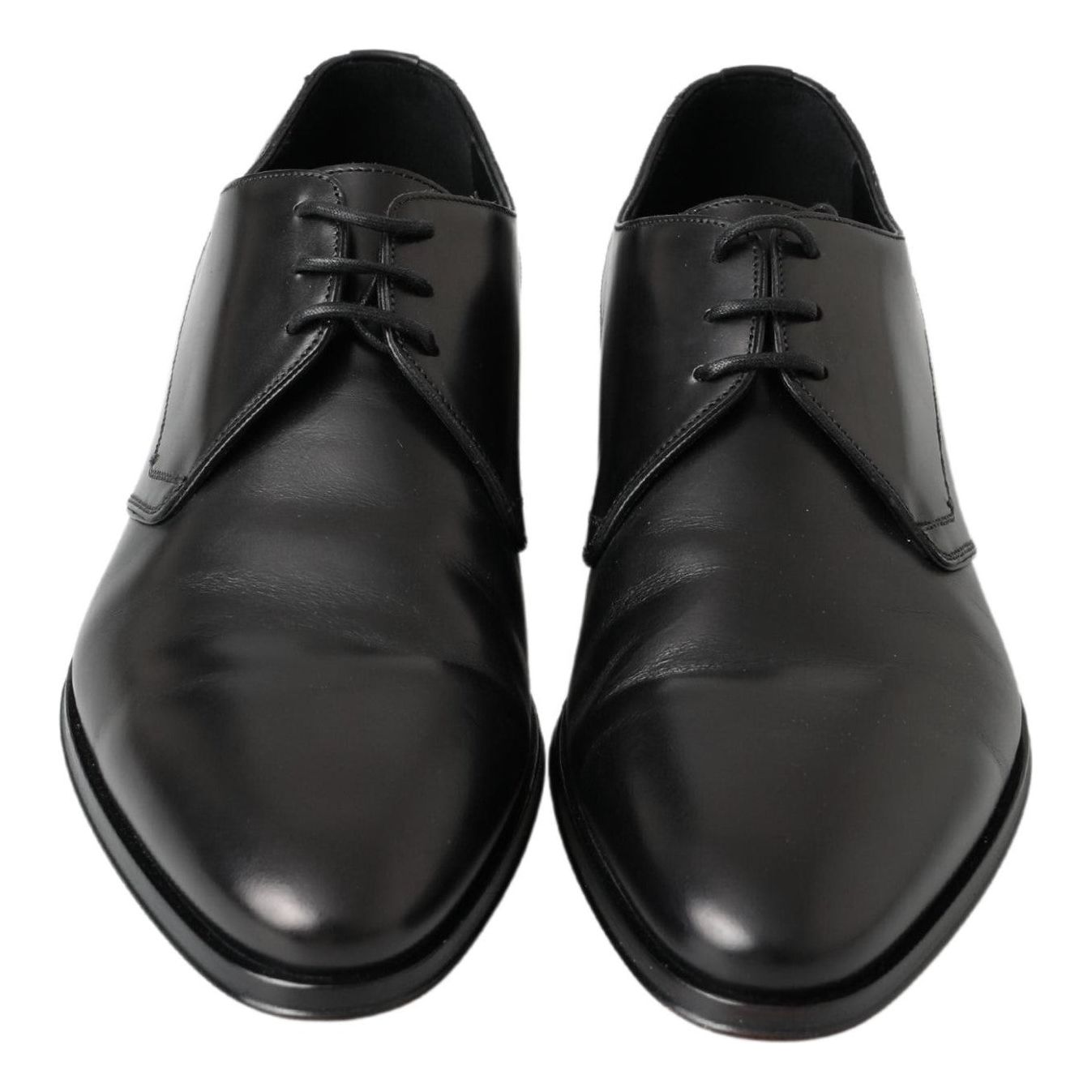 Dolce & Gabbana Classic Black Leather Derby Shoes black-derby-formal-dress-shoes