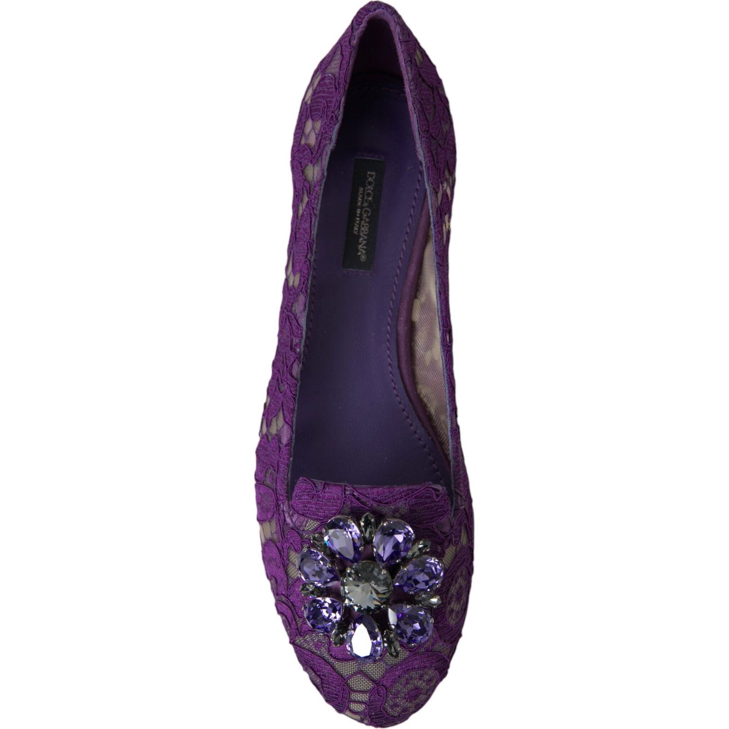 Dolce & Gabbana Elegant Floral Lace Vally Flat Shoes purple-vally-taormina-lace-crystals-flats-shoes 465A9047-bg-scaled-b67c7732-77e.jpg