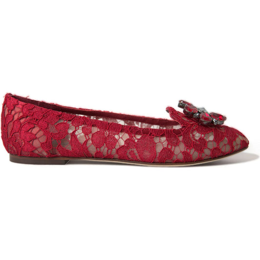 Dolce & Gabbana Elegant Floral Lace Vally Flats red-vally-taormina-lace-crystals-flats-shoes 465A9056-bg-scaled-8922485c-767.jpg