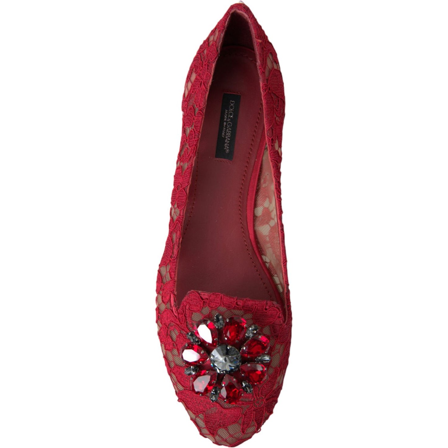Dolce & Gabbana Elegant Floral Lace Vally Flats red-vally-taormina-lace-crystals-flats-shoes 465A9059-bg-scaled-482b006a-2ea.jpg