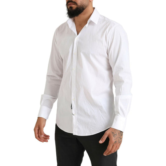 Dolce & Gabbana | White MARTINI Cotton Blend Dress Formal Shirt| McRichard Designer Brands   
