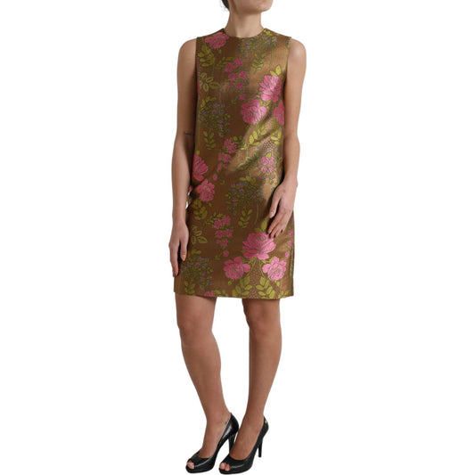 Dolce & Gabbana Brown Floral Jacquard Sleeveless Mini Dress brown-floral-jacquard-sleeveless-mini-dress 465A9146-BG-scaled-f8e5fa5f-610.jpg