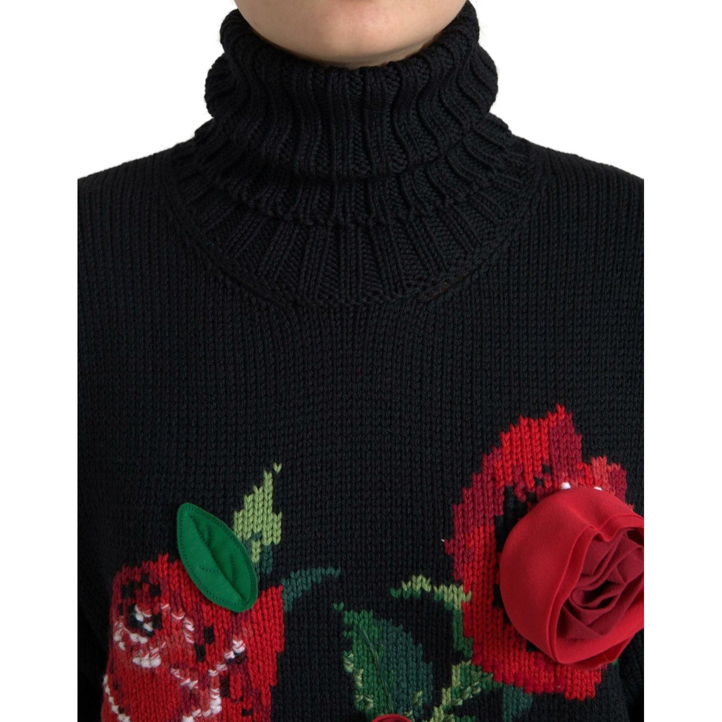 Dolce & GabbanaElegant Floral Knitted Wool-Cashmere SweaterMcRichard Designer Brands£1329.00