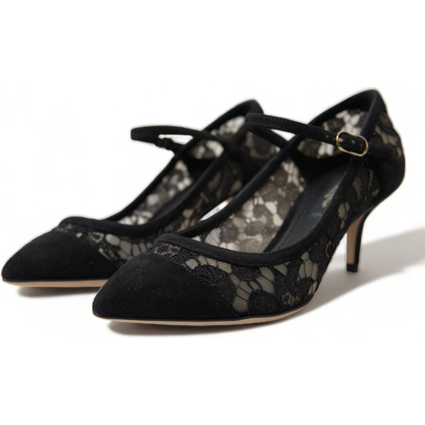 Dolce & Gabbana Elegant Black Taormina Lace Heels black-viscose-taormina-lace-pumps-shoes