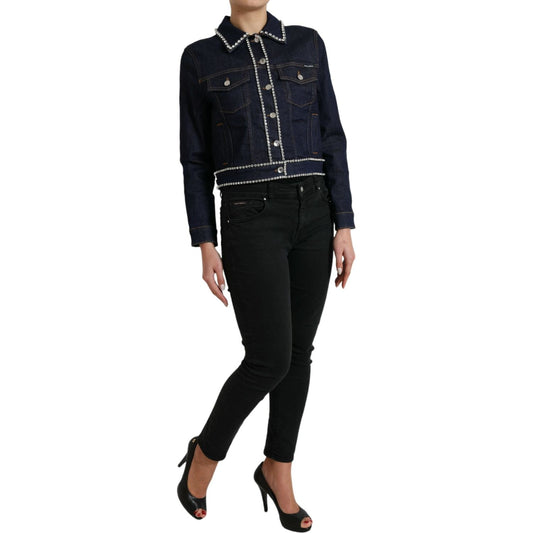 Dolce & GabbanaElegant Denim Jewel Button JacketMcRichard Designer Brands£1359.00