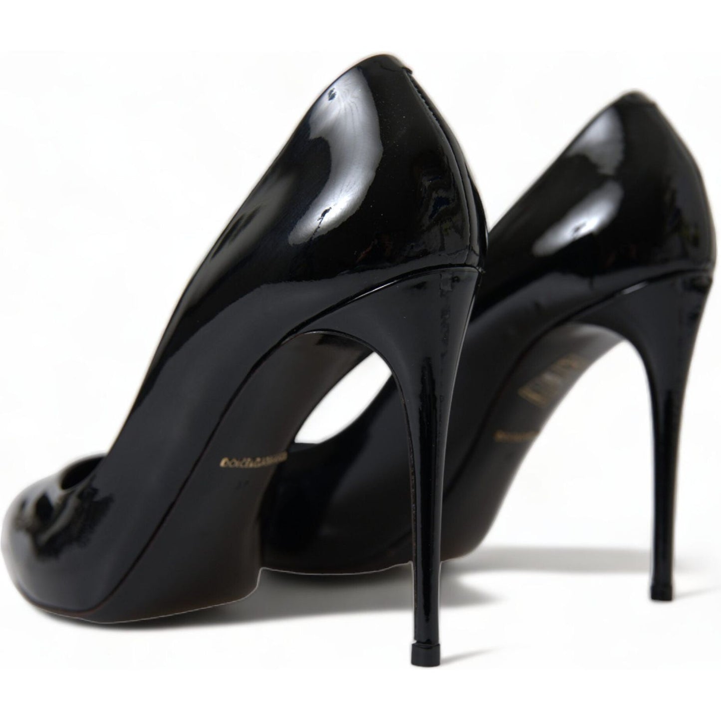 Dolce & Gabbana Elegant Black Patent Stiletto Heels black-patent-leather-pumps-heels-shoes