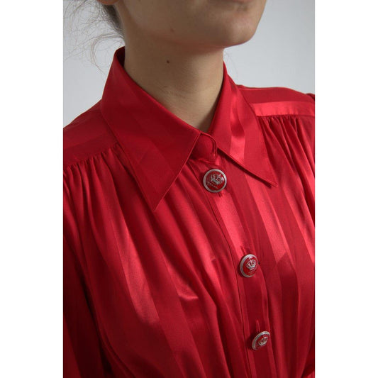 Dolce & Gabbana Elegant Red Silk Midi Dress with Button Detail red-satin-silk-button-down-belted-midi-dress 465A9509-Medium-e7cad68b-f3a.jpg