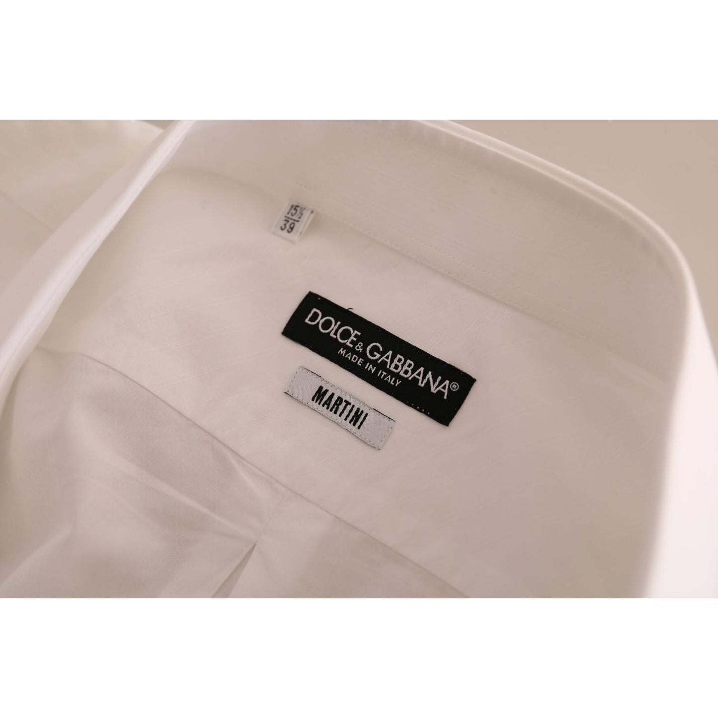 Dolce & Gabbana Elegant White Cotton Martini Dress Shirt white-martini-cotton-dress-formal-shirt