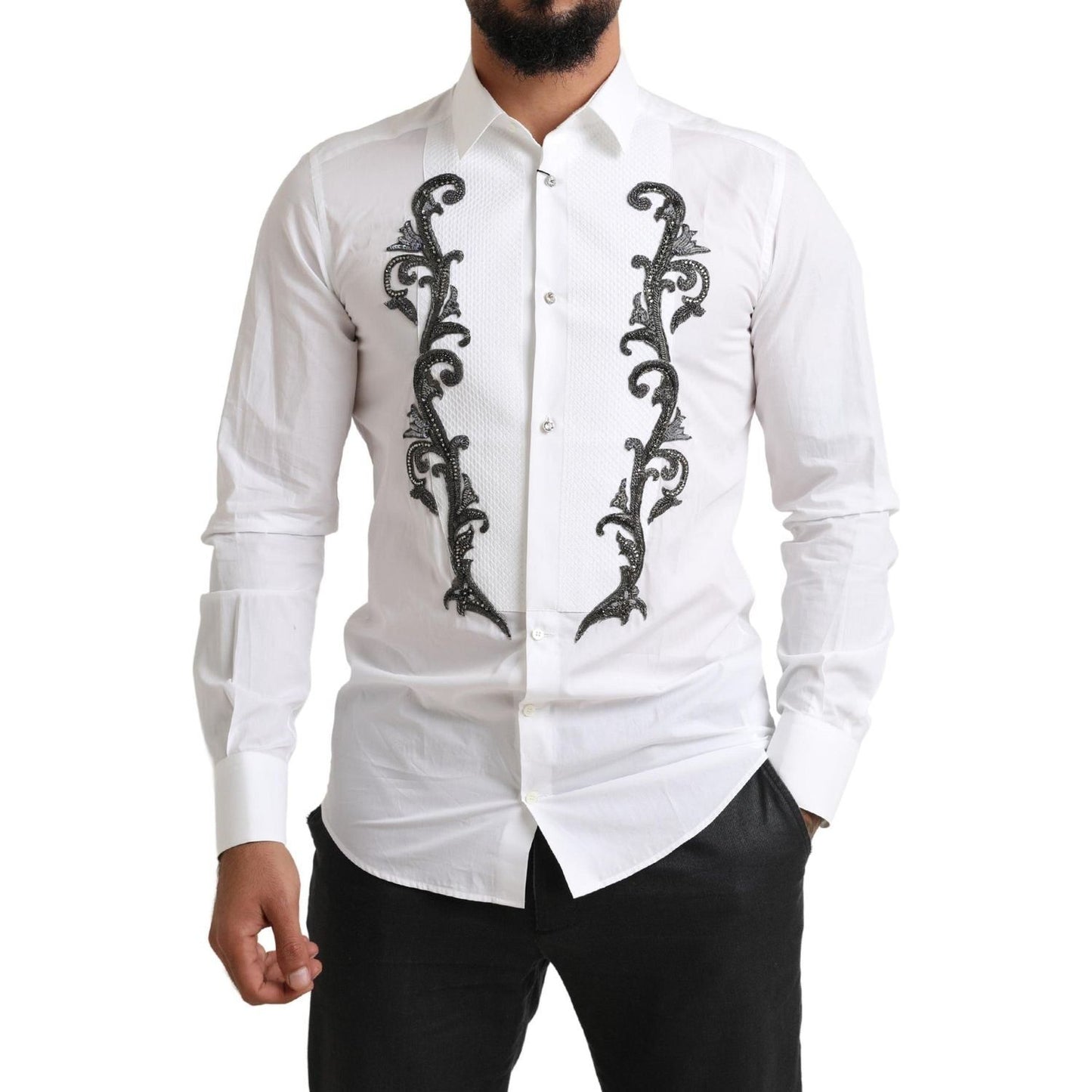 Dolce & Gabbana Italian Designer Slim Fit Tuxedo Shirt white-tuxedo-slim-fit-baroque-shirt 465A9597-9f170e6c-9f3.jpg