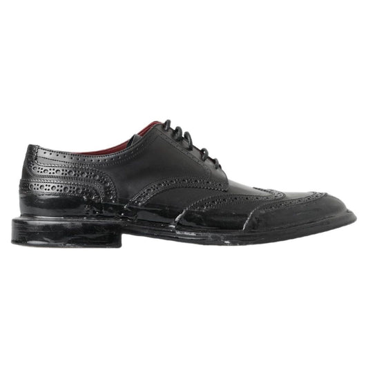 Dolce & GabbanaElegant Black Leather Derby ShoesMcRichard Designer Brands£559.00