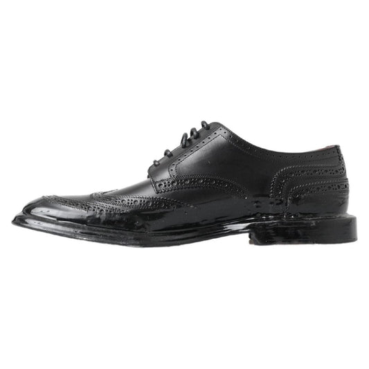 Dolce & GabbanaElegant Black Leather Derby ShoesMcRichard Designer Brands£559.00