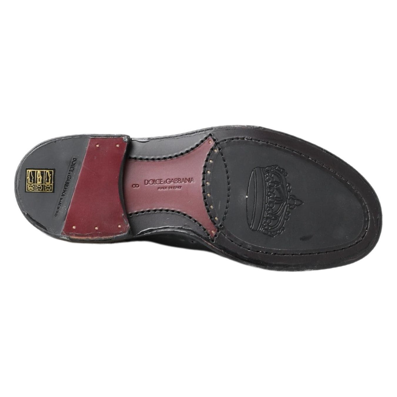 Dolce & Gabbana Elegant Black Leather Derby Shoes black-leather-oxford-wingtip-formal-derby-shoes-2