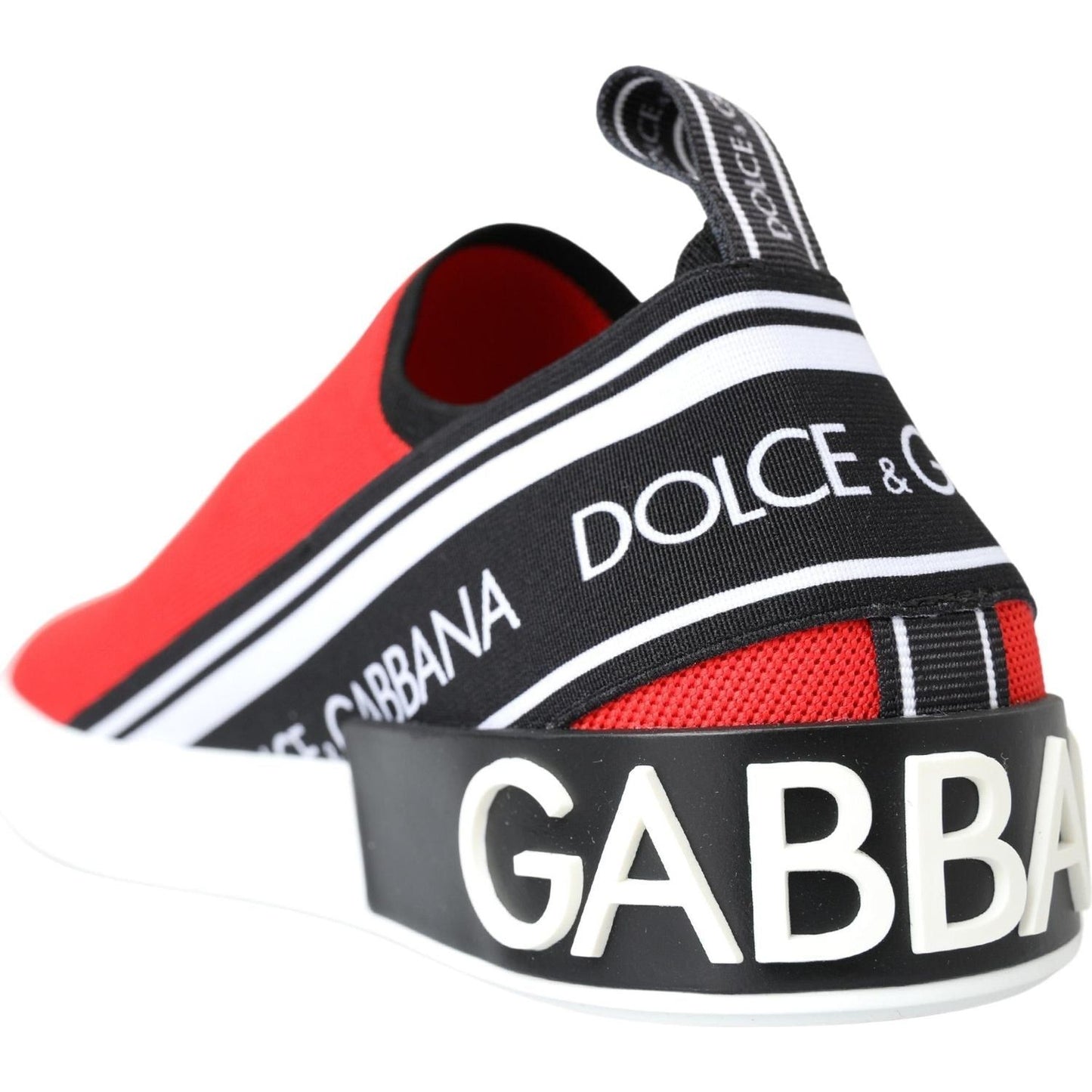 Dolce & Gabbana Elegant Tri-Tone Loafers for Men red-white-flat-sneakers-loafers-shoes