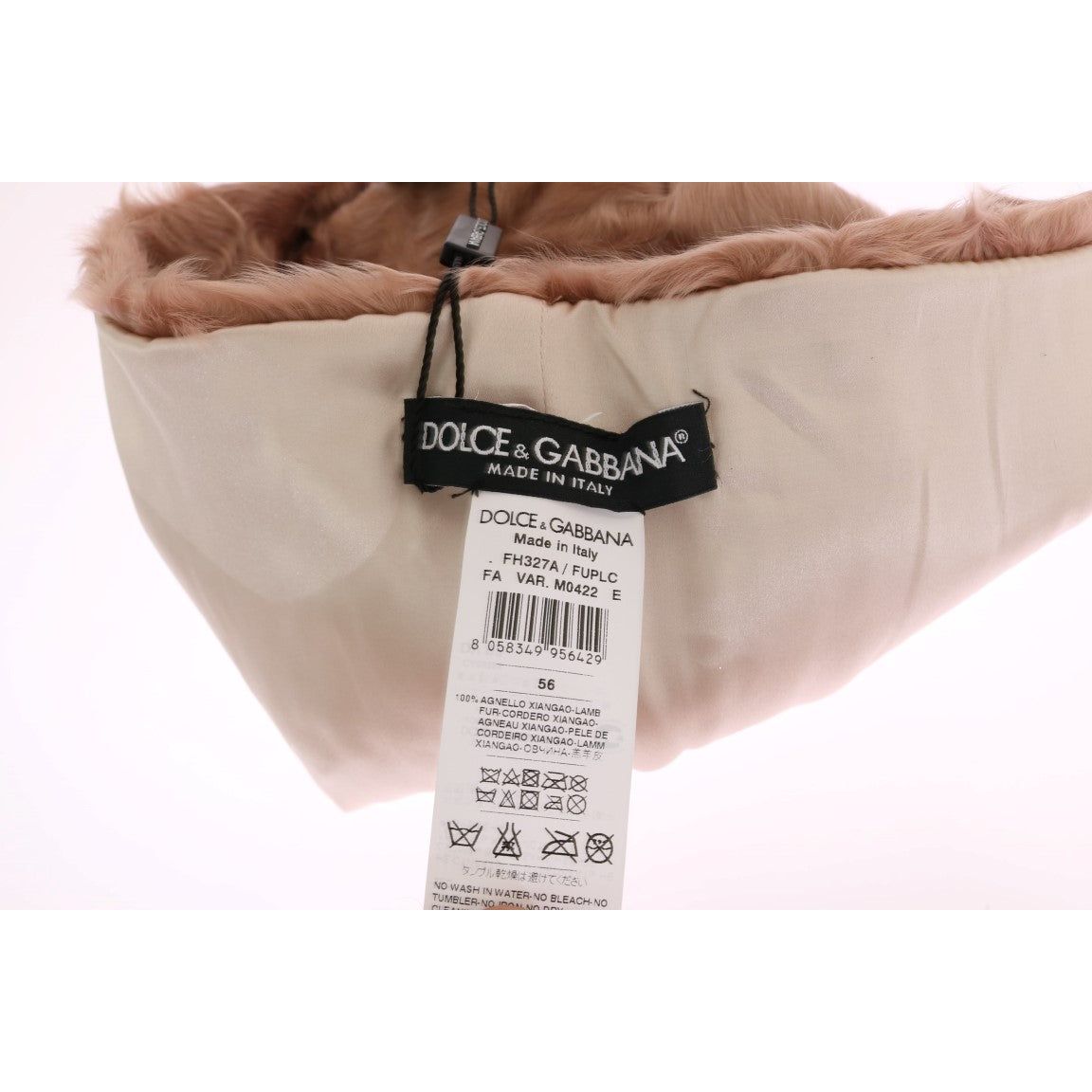 Dolce & Gabbana Beige Xiangao Fur Beanie - Timeless Elegance beige-xiangao-lamb-fur-beanie Fur Beanie Hat