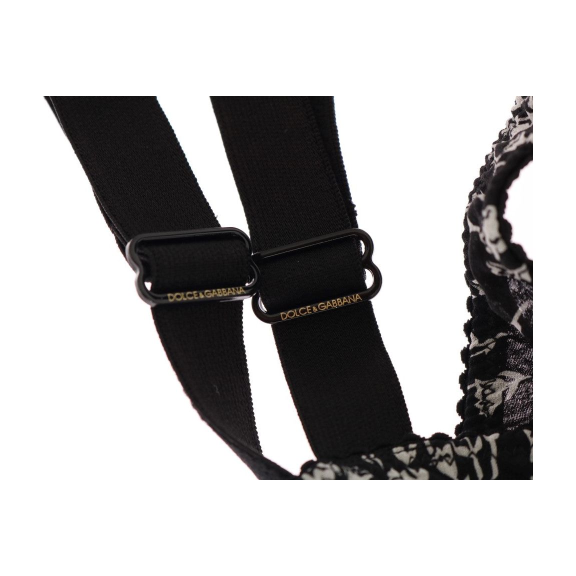 Dolce & Gabbana Elegant Black Floral Lace Silk Bra black-silk-white-lace-stretch-underwear-bra