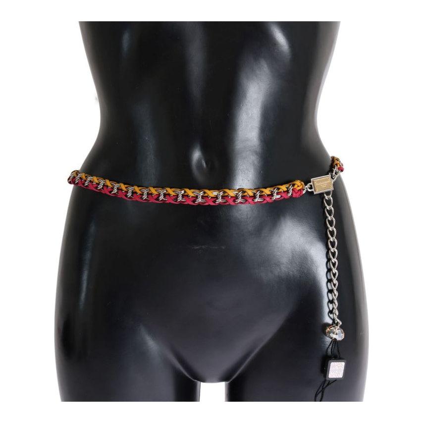 Dolce & Gabbana Elegant Multicolor Crystal-Embellished Belt Belt red-yellow-leather-crystal-belt 473811-red-yellow-leather-crystal-belt.jpg