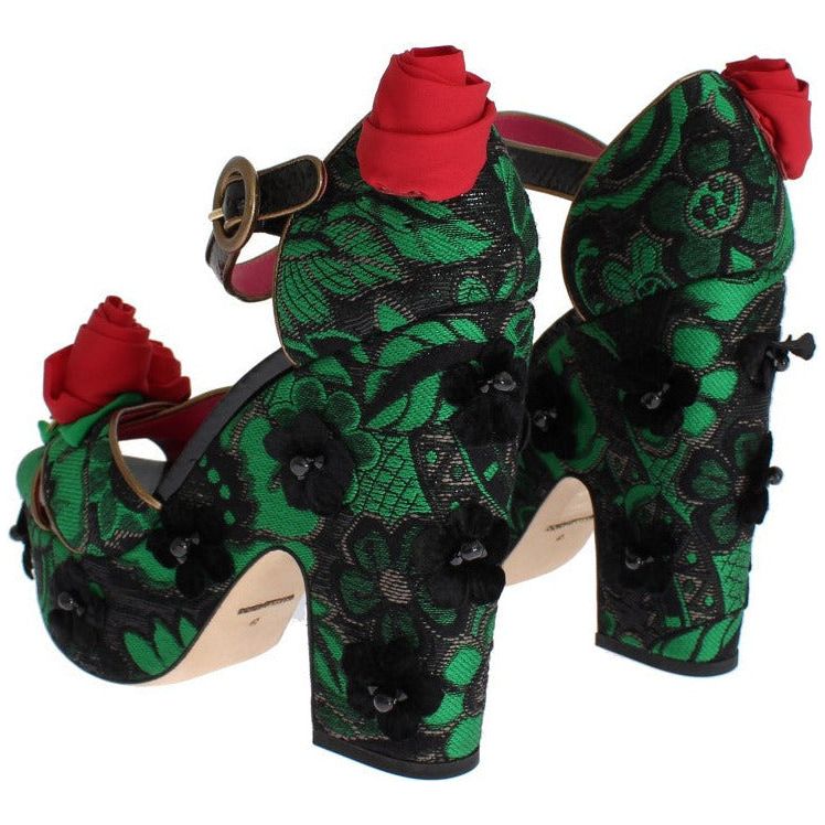 Dolce & Gabbana Enchanted Sicily Crystal Brocade Wedges green-brocade-snakeskin-roses-crystal-shoes 47568-green-brocade-snakeskin-roses-crystal-shoes-2.jpg