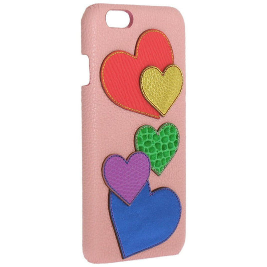 Dolce & Gabbana Chic Pink Leather Heart-Embellished Phone Cover pink-leather-heart-phone-cover 478139-pink-leather-heart-phone-cover-1.jpg