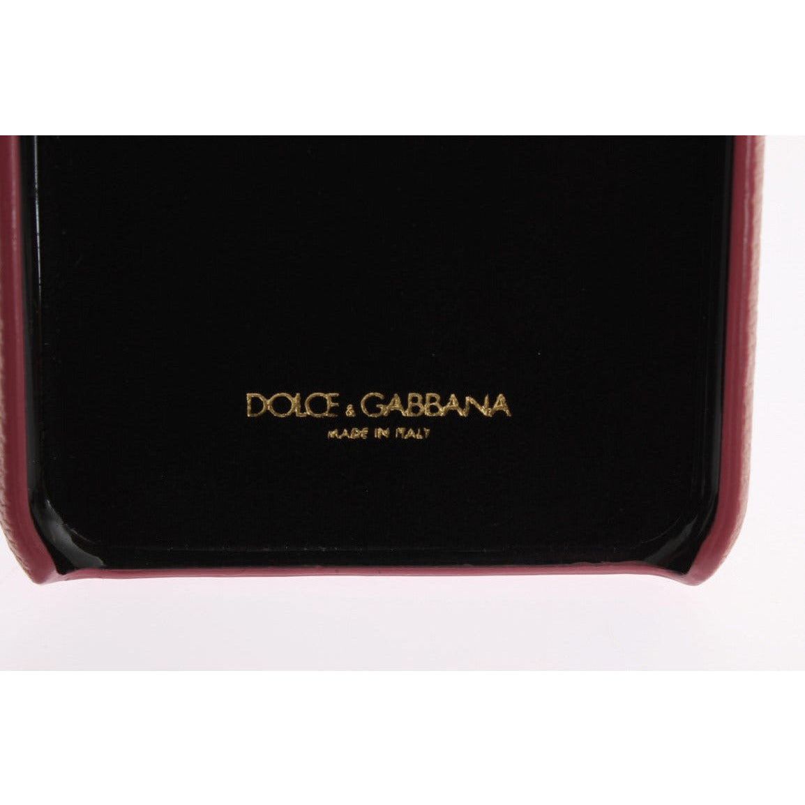 Dolce & Gabbana Chic Pink Leather Crystal iPhone Case pink-leather-heart-crystal-phone-case