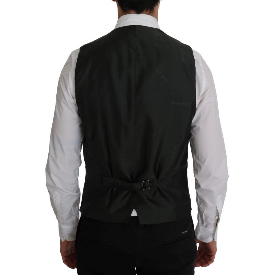 Dolce & Gabbana Elegant Striped Vest Waistcoat black-staff-cotton-striped-vest-1 478355-black-staff-cotton-striped-vest-2-2.jpg